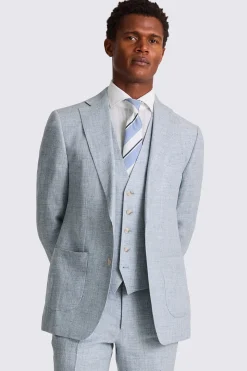 Tailored Fit Light Blue Linen Suit