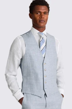 Tailored Fit Light Blue Linen Suit