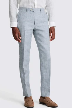 Tailored Fit Light Blue Linen Suit