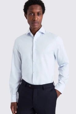 Tailored Fit Light Blue Twill Stretch Shirt
