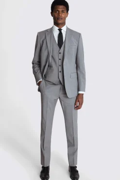 Tailored Fit Light Grey Marl Performance Suit