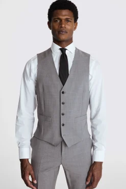 Tailored Fit Light Grey Performance Waistcoat
