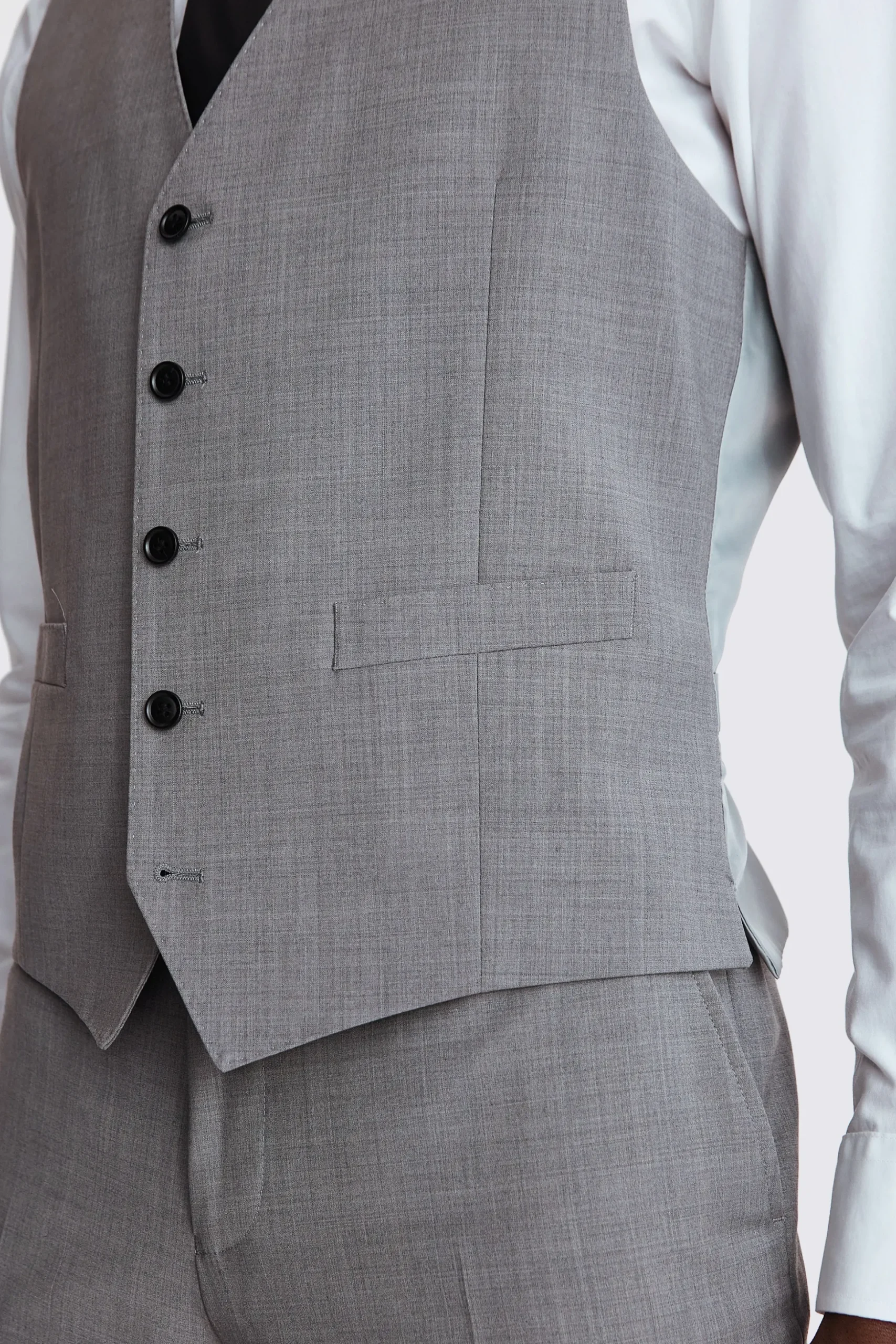 Tailored Fit Light Grey Performance Waistcoat