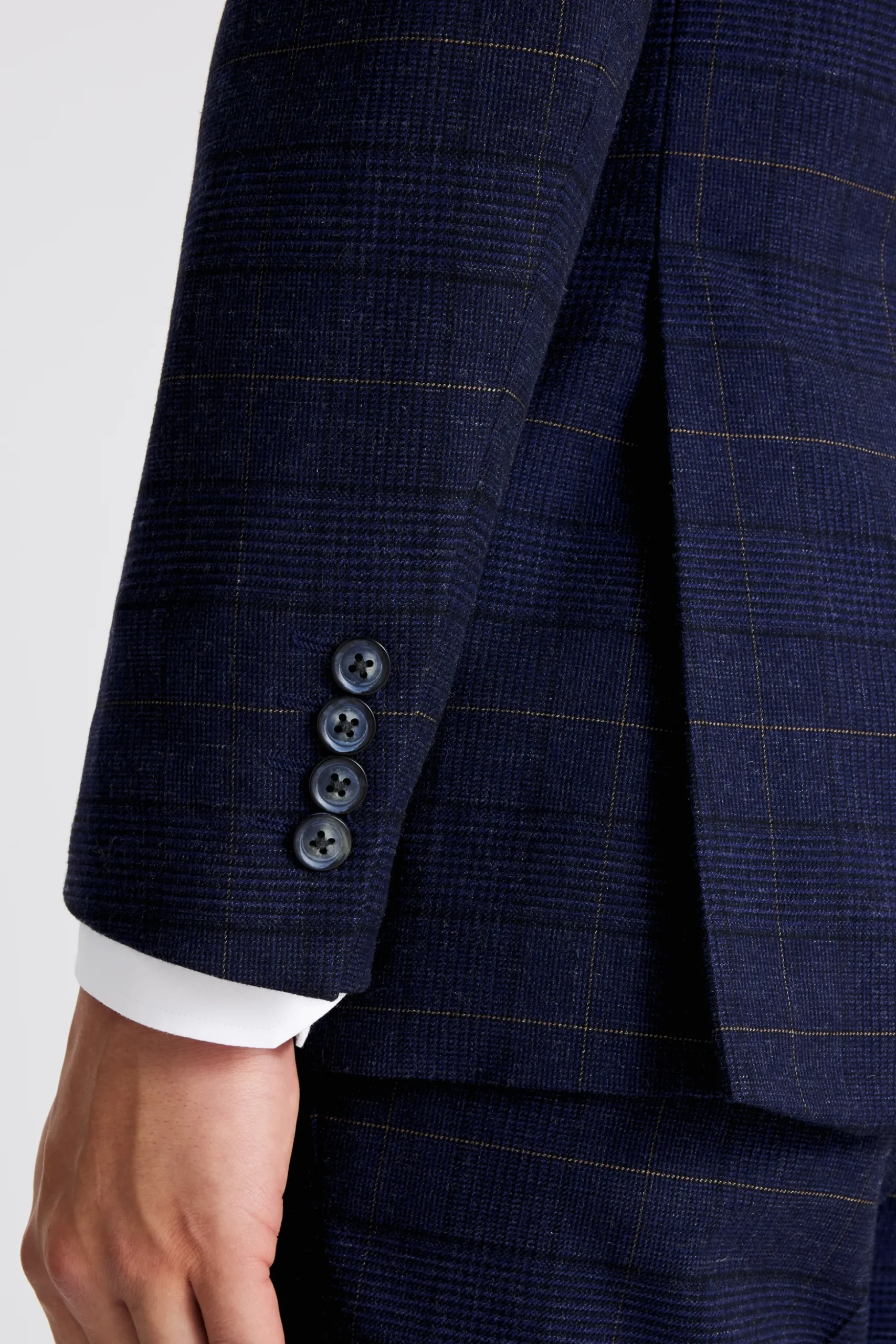 Tailored Fit Navy Black Check Suit