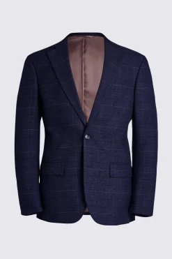 Tailored Fit Navy Black Check Suit