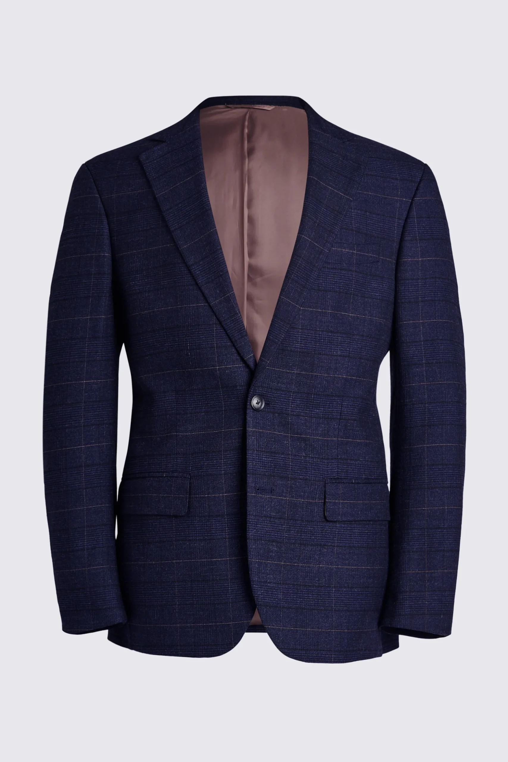 Tailored Fit Navy Black Check Suit