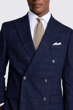 Tailored Fit Navy Black Check Suit