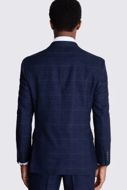Tailored Fit Navy Black Check Suit
