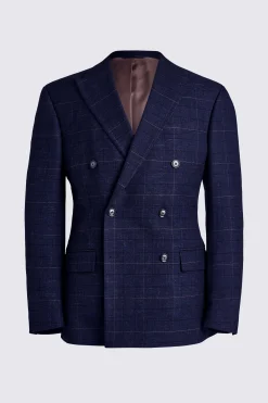 Tailored Fit Navy Black Check Suit