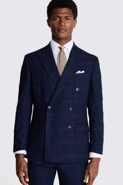 Tailored Fit Navy Black Check Suit