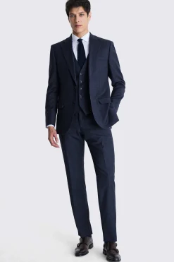 Tailored Fit Navy Check Performance Suit
