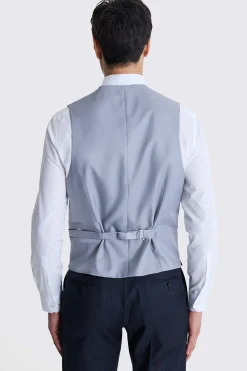 Tailored Fit Navy Check Performance Waistcoat