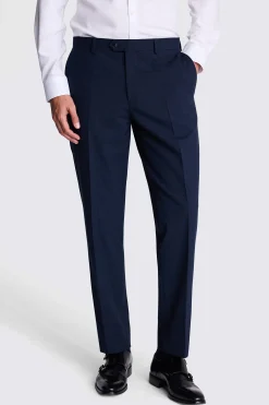 Tailored Fit Navy Check Trousers