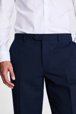 Tailored Fit Navy Check Trousers