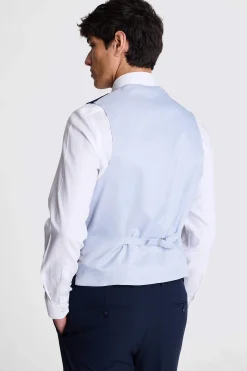 Tailored Fit Navy Check Waistcoat