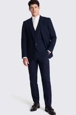 Tailored Fit Navy Stripe Performance Suit