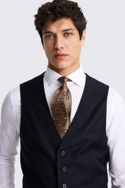 Tailored Fit Navy Twill Waistcoat