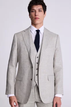 Tailored Fit Neutral Linen Suit