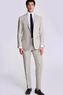 Tailored Fit Neutral Linen Suit