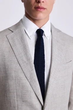 Tailored Fit Neutral Linen Suit