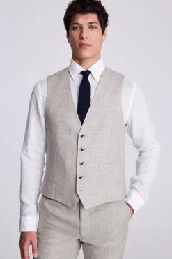 Tailored Fit Neutral Linen Suit