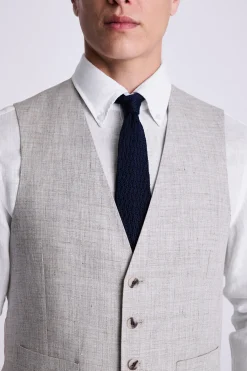 Tailored Fit Neutral Linen Waistcoat