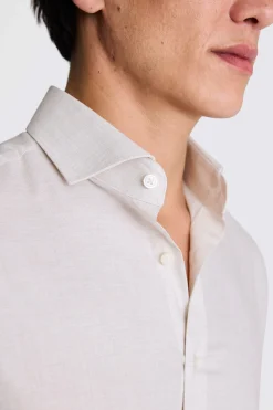 Tailored Fit Neutral Melange Shirt