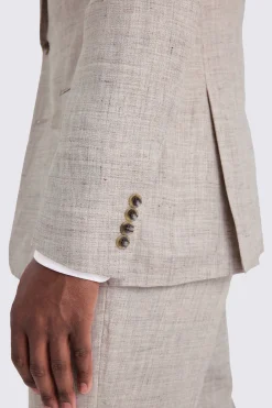 Tailored Fit Oatmeal Linen Suit
