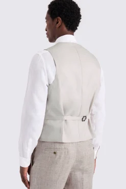 Tailored Fit Oatmeal linen Waistcoat