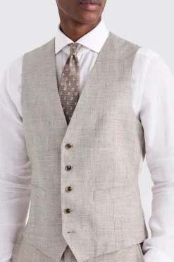 Tailored Fit Oatmeal linen Waistcoat