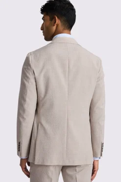 Tailored Fit Oatmeal Seersucker Suit