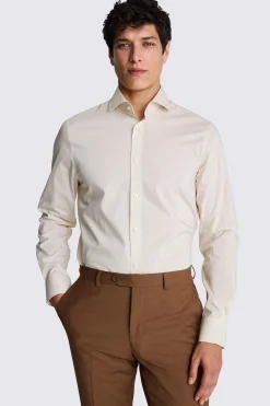 Tailored Fit Off White Stretch Shirt