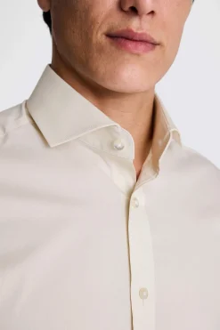 Tailored Fit Off White Stretch Shirt