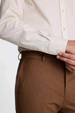 Tailored Fit Off White Stretch Shirt