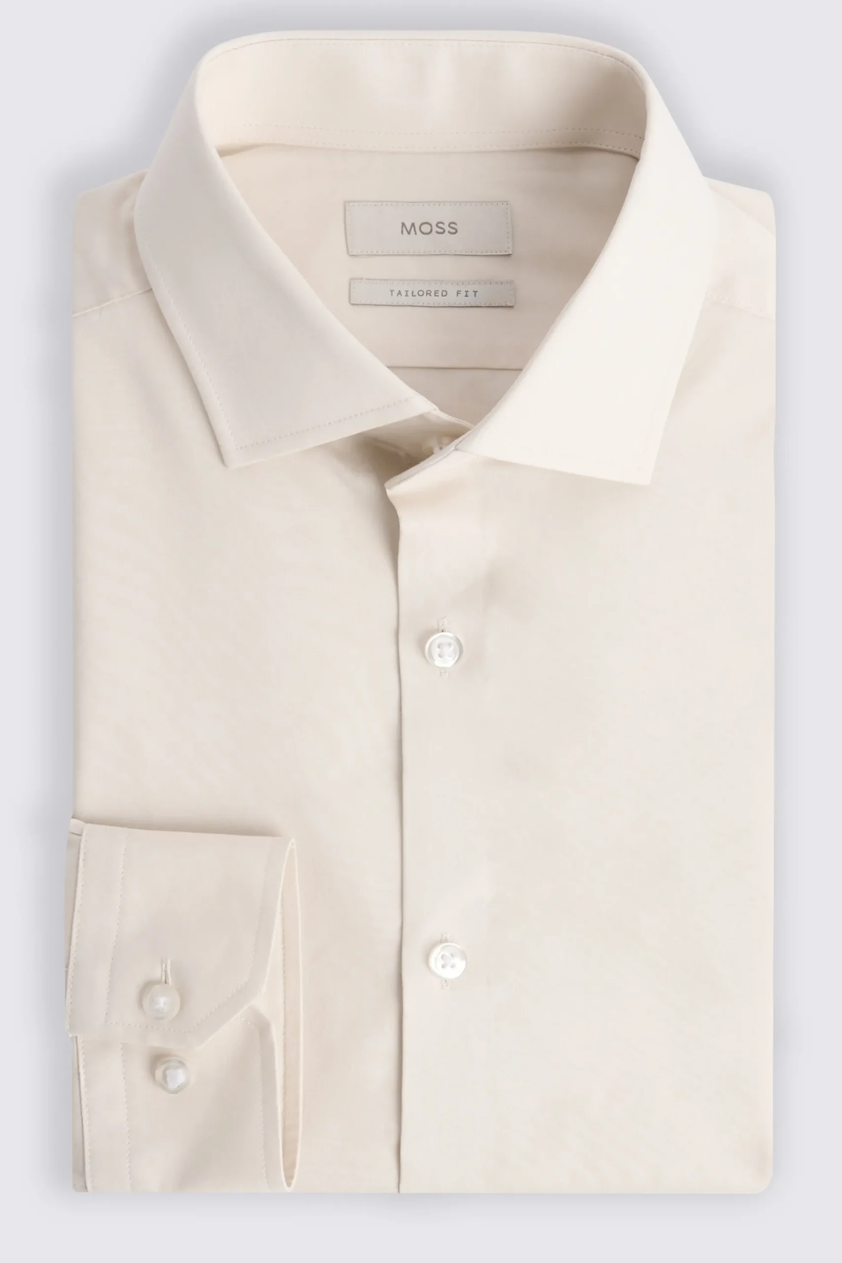 Tailored Fit Off White Stretch Shirt