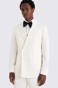 Tailored Fit Off White Tuxedo Jacket