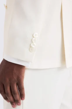 Tailored Fit Off White Tuxedo Jacket