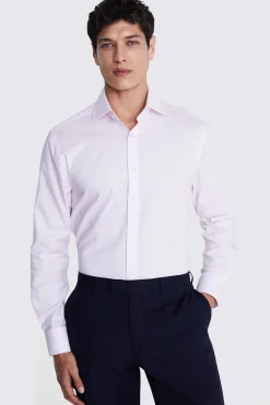 Tailored Fit Pink Dobby Stretch Shirt