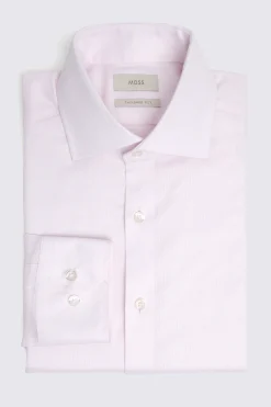 Tailored Fit Pink Dobby Stretch Shirt