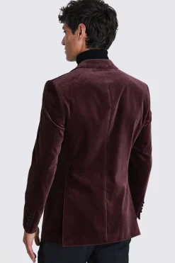 Tailored Fit Plum Velvet Jacket