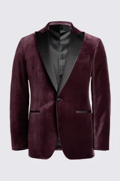 Tailored Fit Plum Velvet Jacket