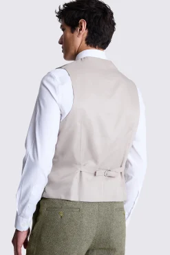 Tailored Fit Sage Herringbone Waistcoat