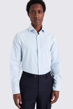 Tailored Fit Sky Oxford Stripe Stretch Shirt
