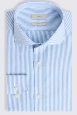 Tailored Fit Sky Oxford Stripe Stretch Shirt