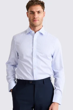 Tailored Fit Sky Stripe Twill Non Iron Shirt