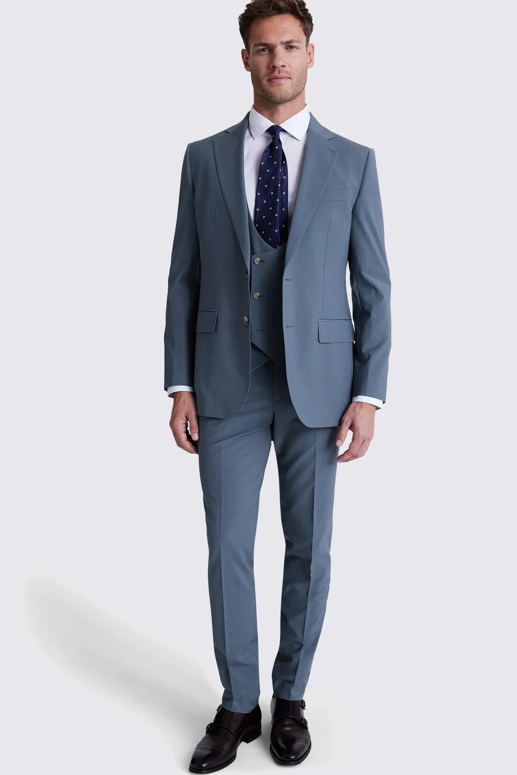 Tailored Fit Steel Blue Performance Suit