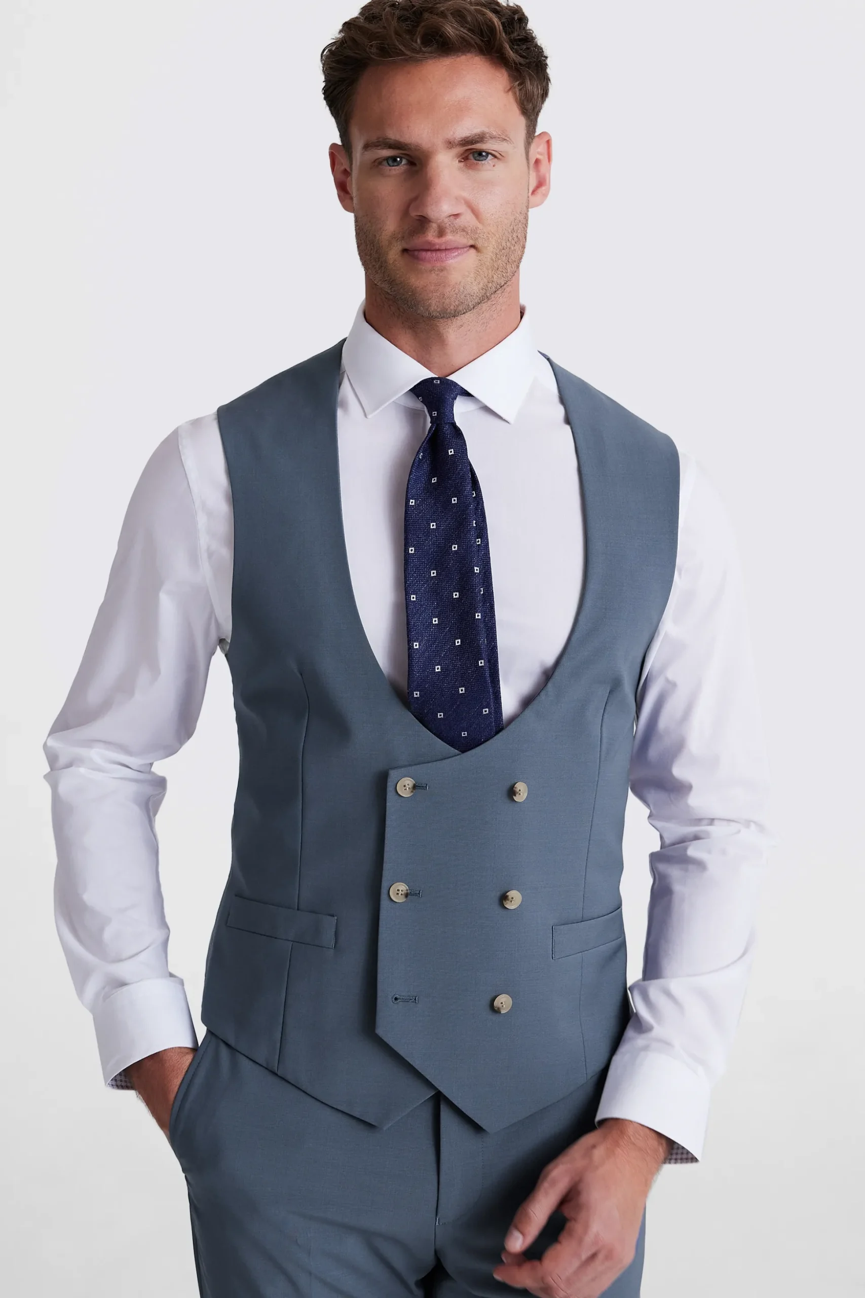 Tailored Fit Steel Blue Performance Suit