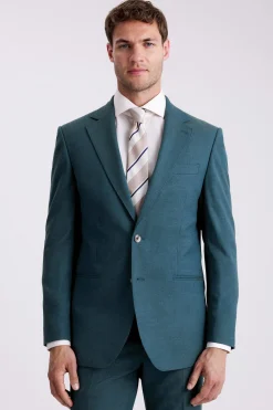 Tailored Fit Teal Flannel Suit