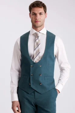Tailored Fit Teal Flannel Suit