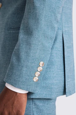Tailored Fit Teal Slub Suit